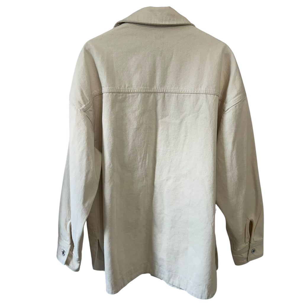 Helsa Denim Overshirt in Ecru Size XS/S
