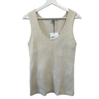 TOTEME Ribbed-Knit Cotton-Blend Bouclé Tank Top Size L