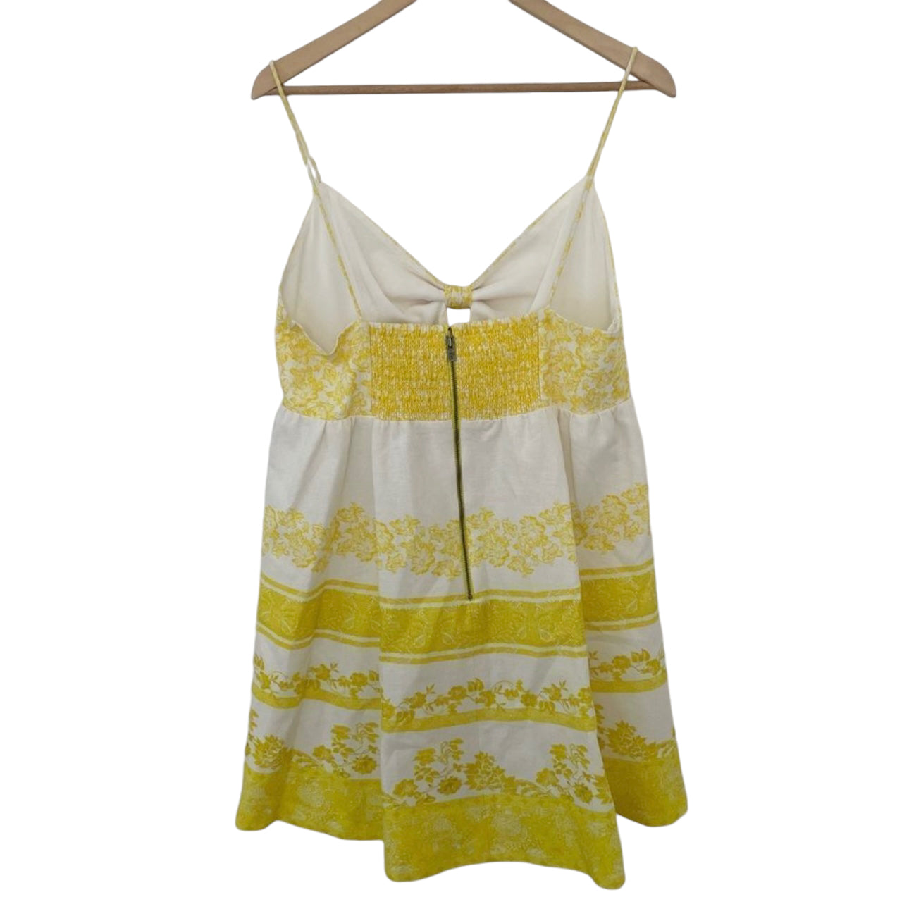 Alice + Olivia Melvina Tie Front Babydoll Sunflower Print Dress Size 14