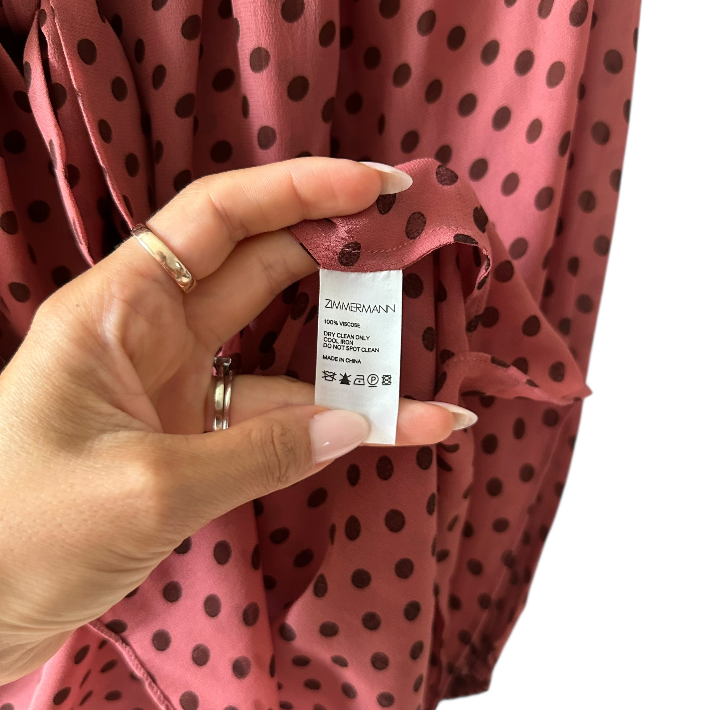 Zimmermann Espionage Neck Tie Blouse Rosewood Size 10