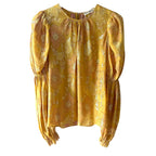 Ulla Johnson Aster Blouse Gold Floral Metallic Size 2
