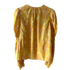 Ulla Johnson Aster Blouse Gold Floral Metallic Size 2