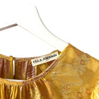 Ulla Johnson Aster Blouse Gold Floral Metallic Size 2