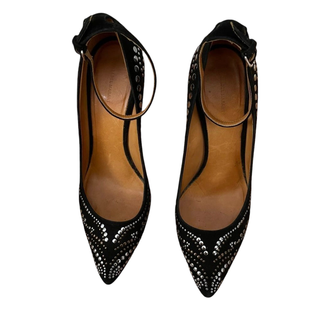 Isabel Marant Stanley Studded Suede Pumps Black Size 39