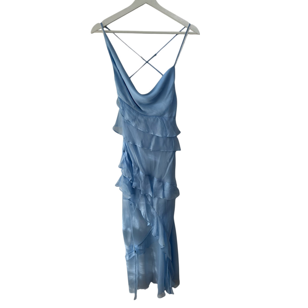 Shona Joy Layla Asymmetrical Ruffle Maxi Dress Sky Size 4