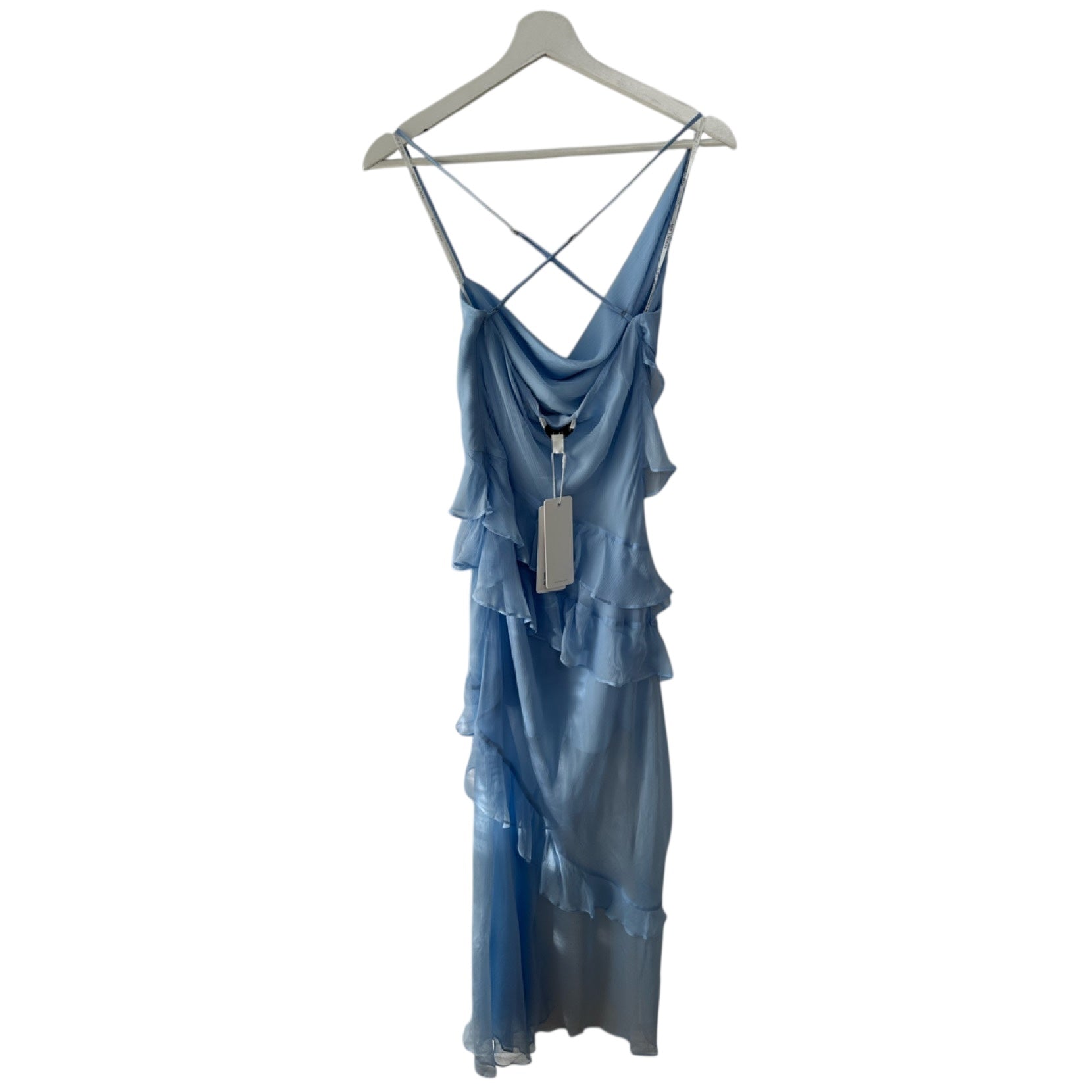 Shona Joy Layla Asymmetrical Ruffle Maxi Dress Sky Size 4