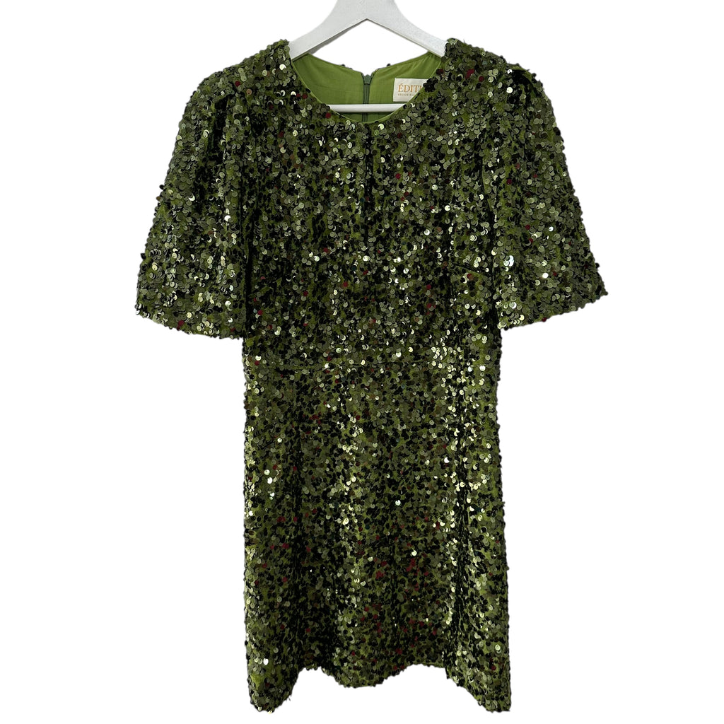 Sezane Silvia Sequins Dress Green Size 4