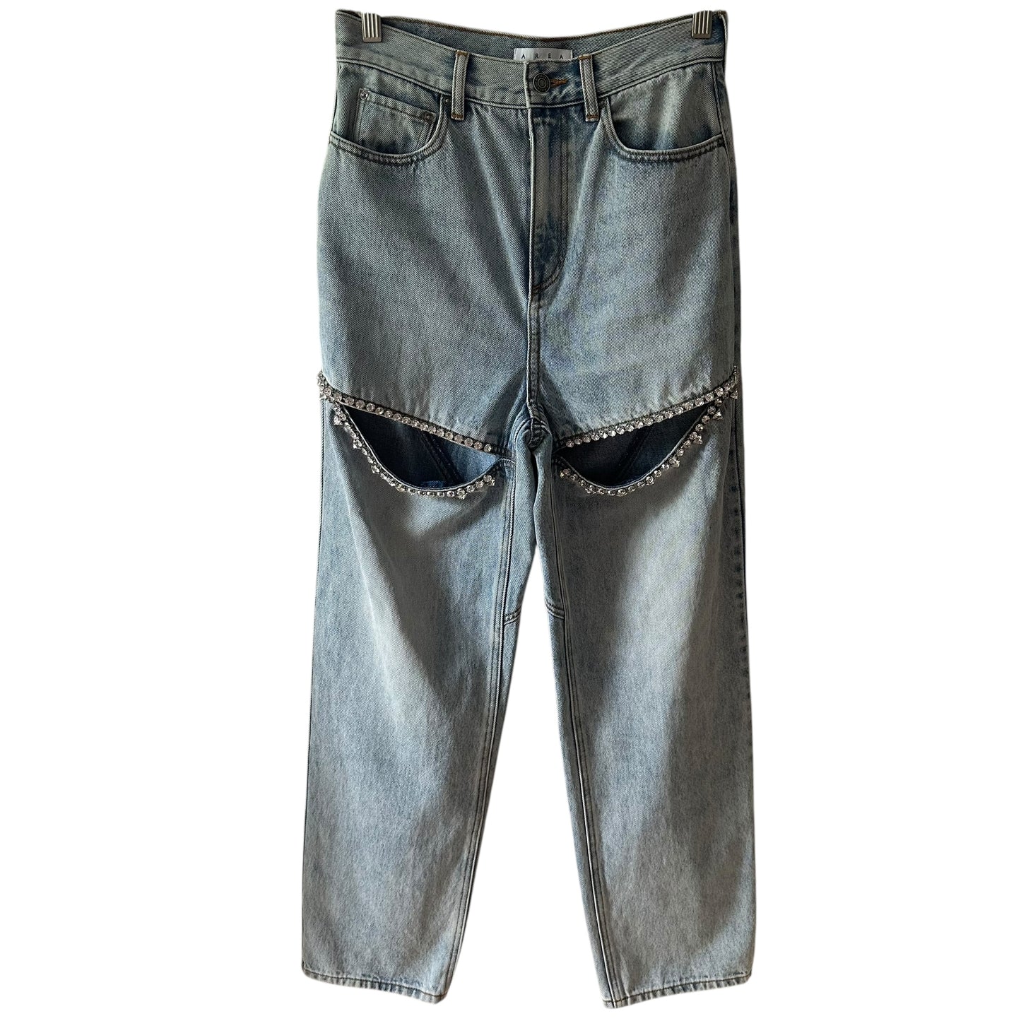 AREA Crystal Slit Jeans Size 27