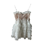 For Love & Lemons Coquette Jules Mini Dress in White Medium Corset Ruffles Lace Size S