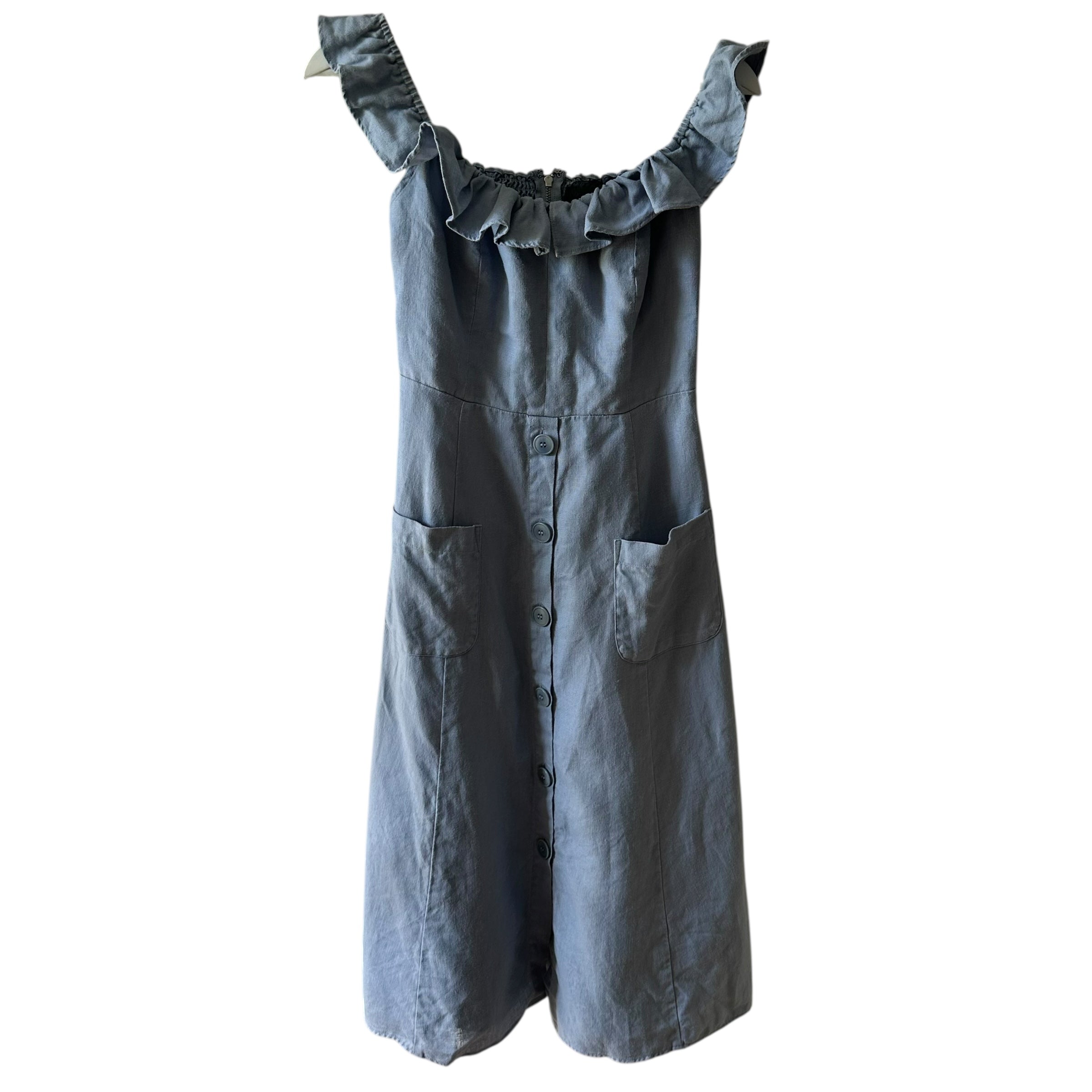 Reformation Linen Hattie Dress in Mineral Size 6