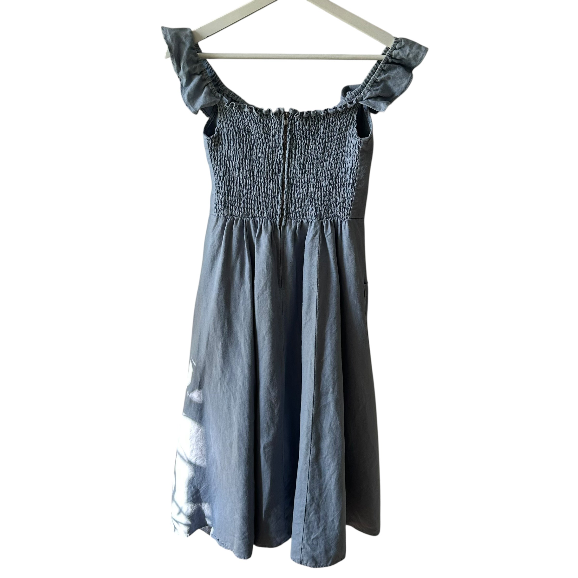 Reformation Linen Hattie Dress in Mineral Size 6