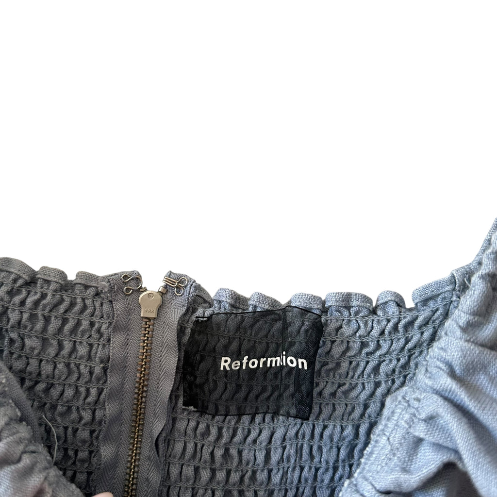 Reformation Linen Hattie Dress in Mineral Size 6