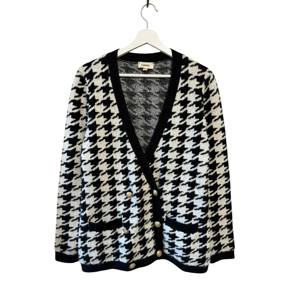 L'AGENCE Maddy Houndstooth Cardigan Size XS