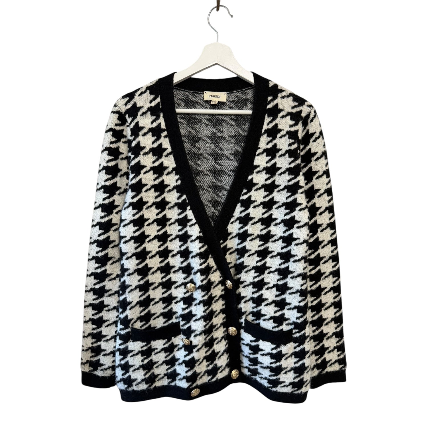 L'AGENCE Maddy Houndstooth Cardigan Size XS