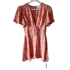 Reformation Mya Mini Dress Floral Print Ruffled Hem Size 2