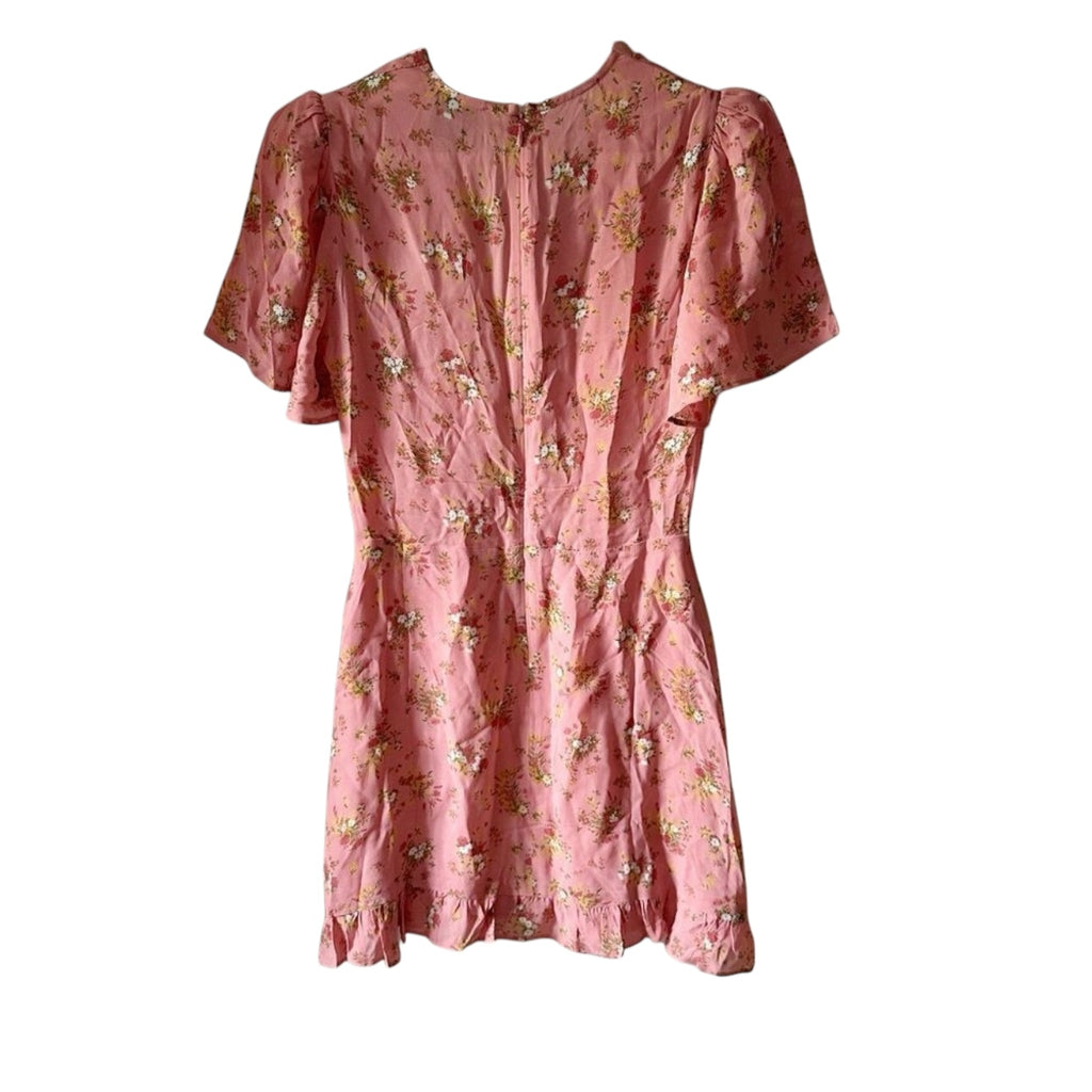 Reformation Mya Mini Dress Floral Print Ruffled Hem Size 2