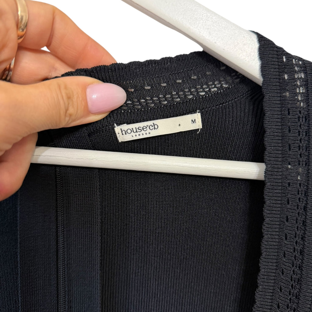 House Of CB SASHA Black Dainty Knit Midi Dress Size M