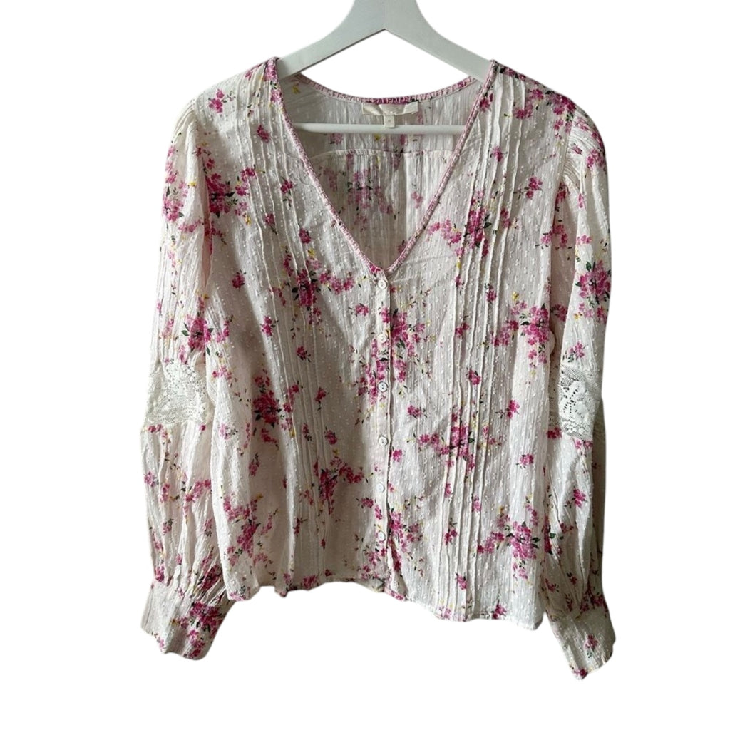 LoveShackFancy Merida Blouse Magenta Light Size M