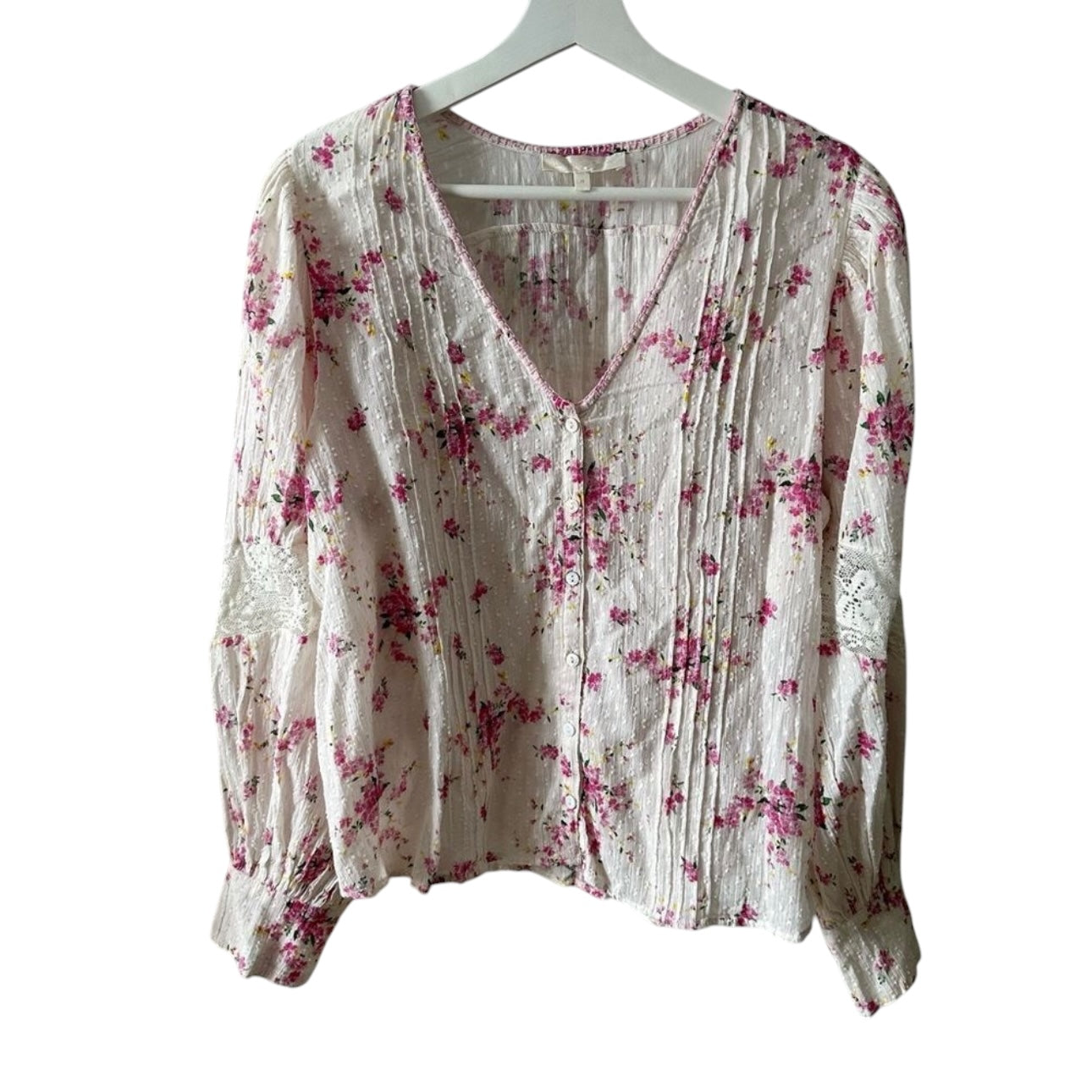 LoveShackFancy Merida Blouse Magenta Light Size M