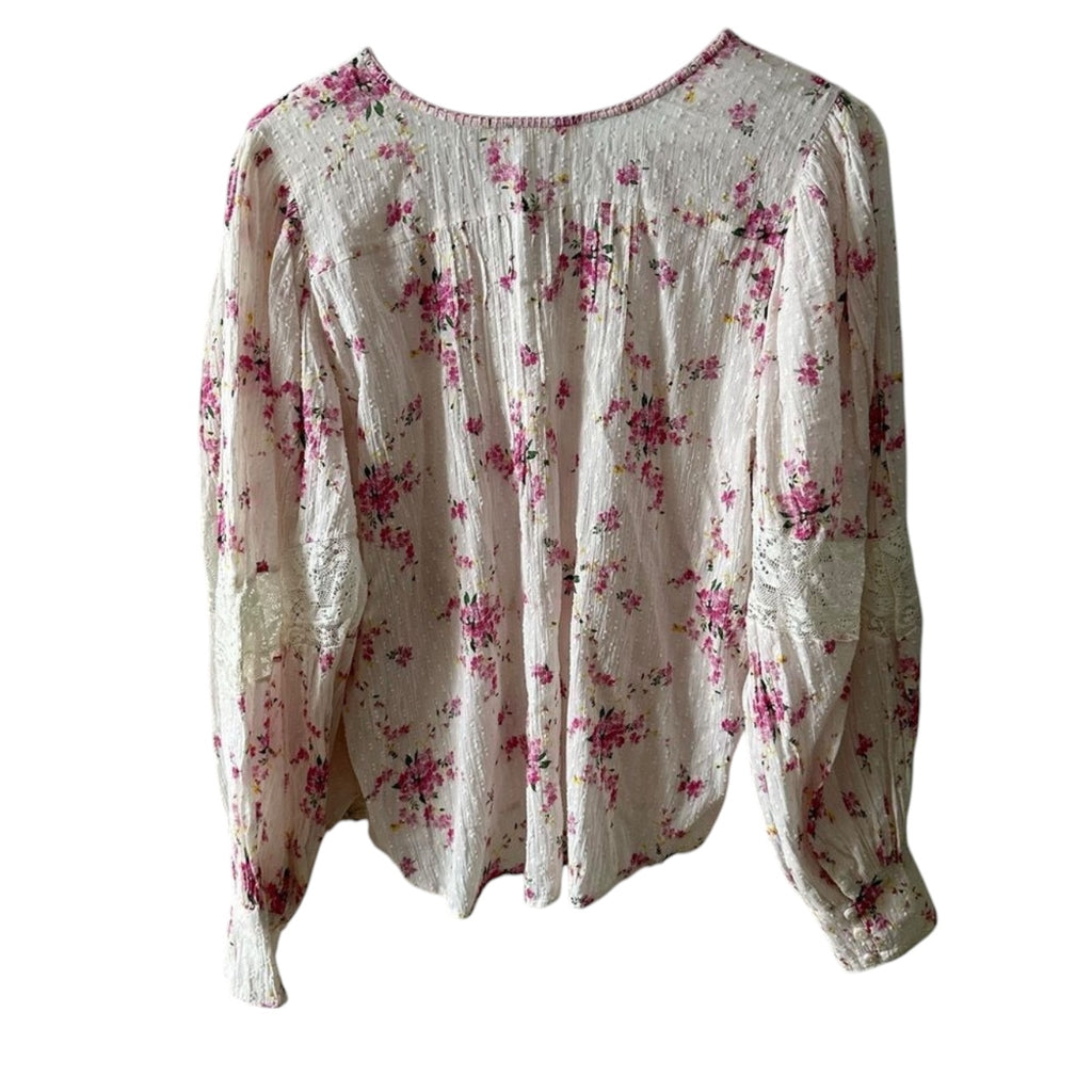 LoveShackFancy Merida Blouse Magenta Light Size M