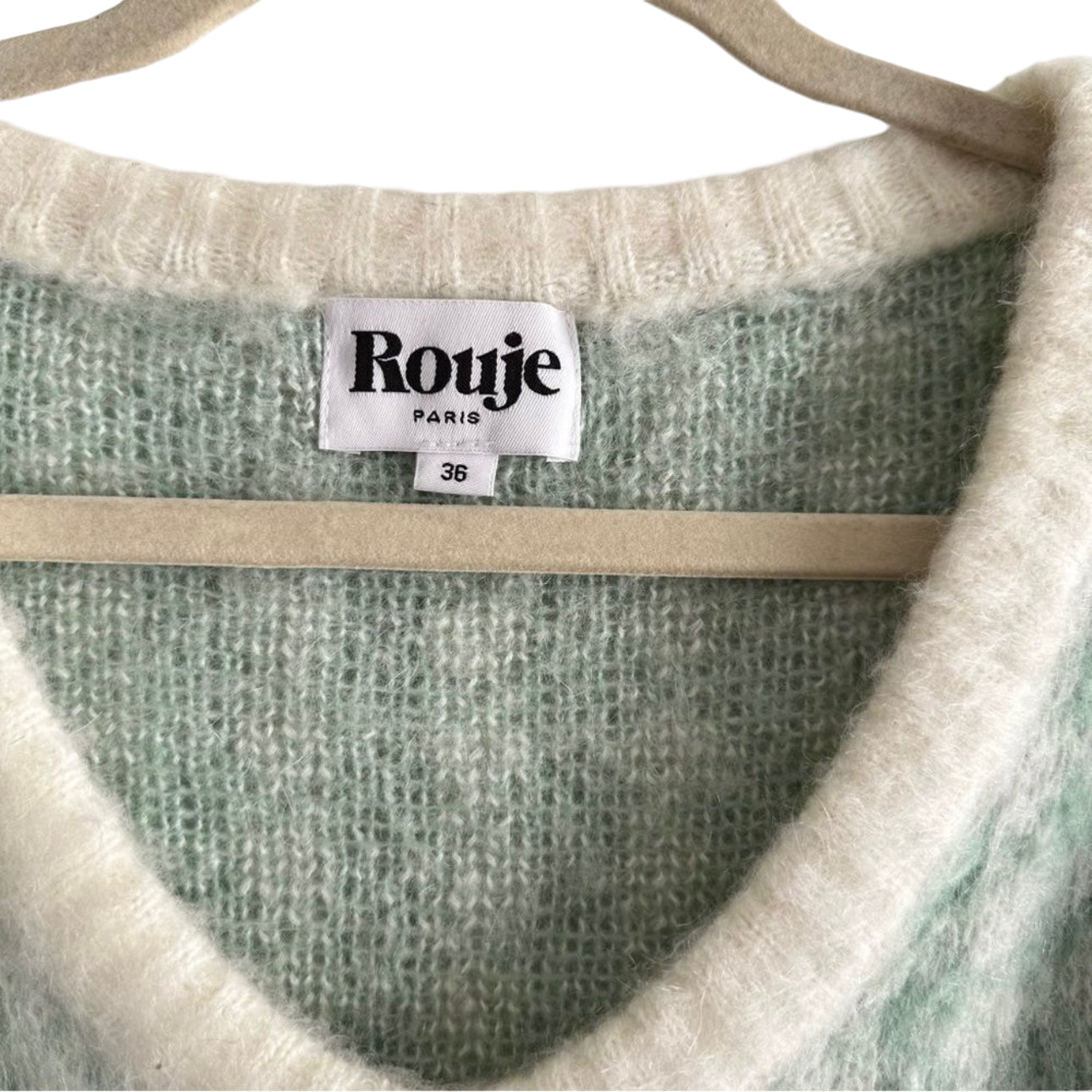 Rouje Ronny Green Check Cardigan Size S