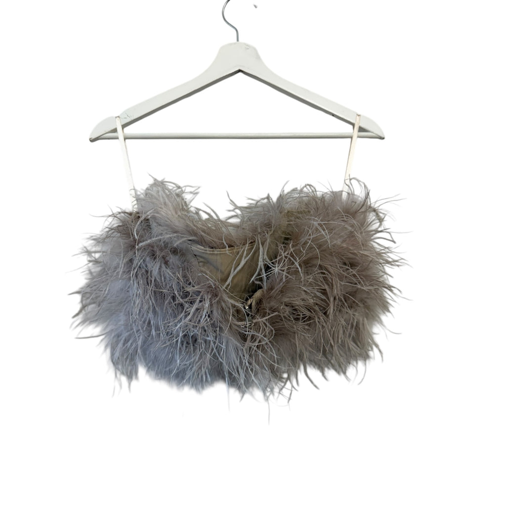 LAMARQUE Zaina Feather Bustier Top Size M