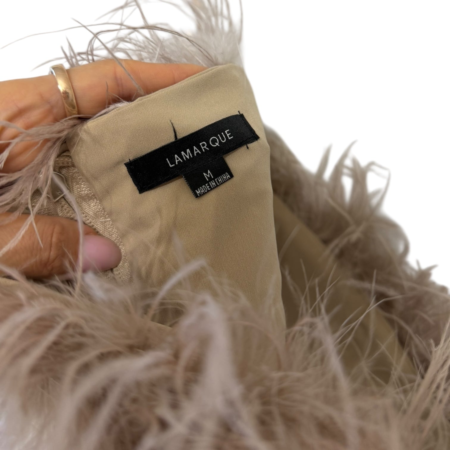 LAMARQUE Zaina Feather Bustier Top Size M