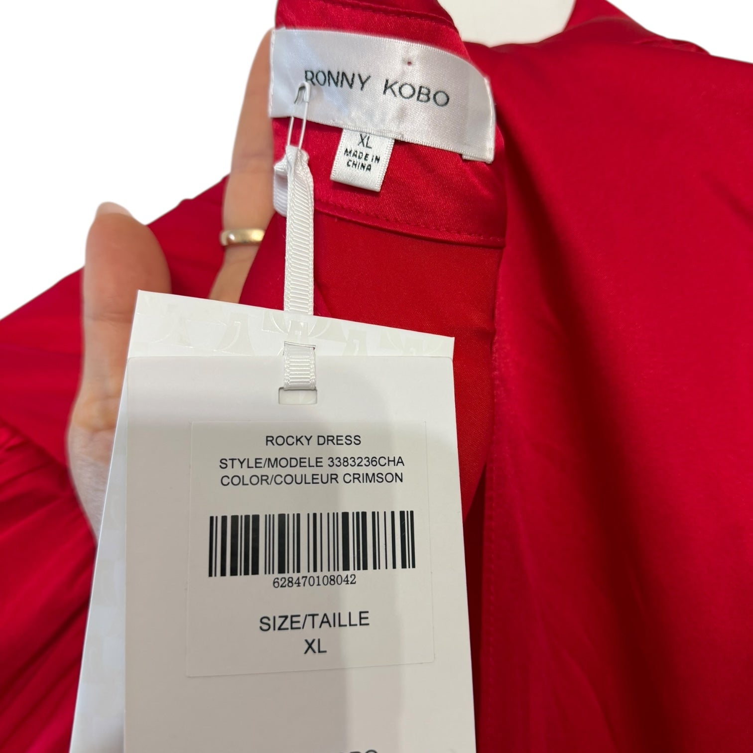 RONNY KOBO Rocky Dress In Crimson Size XL