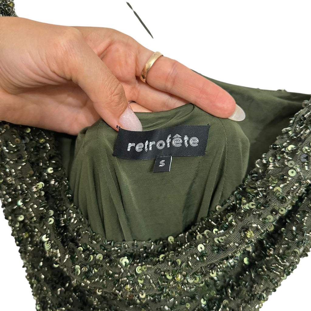 Retrofete Mich Dress in Olive Size S