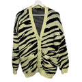 Maje Oversized Zebra Yellow Print Cardigan Size S