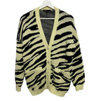 Maje Oversized Zebra Yellow Print Cardigan Size S
