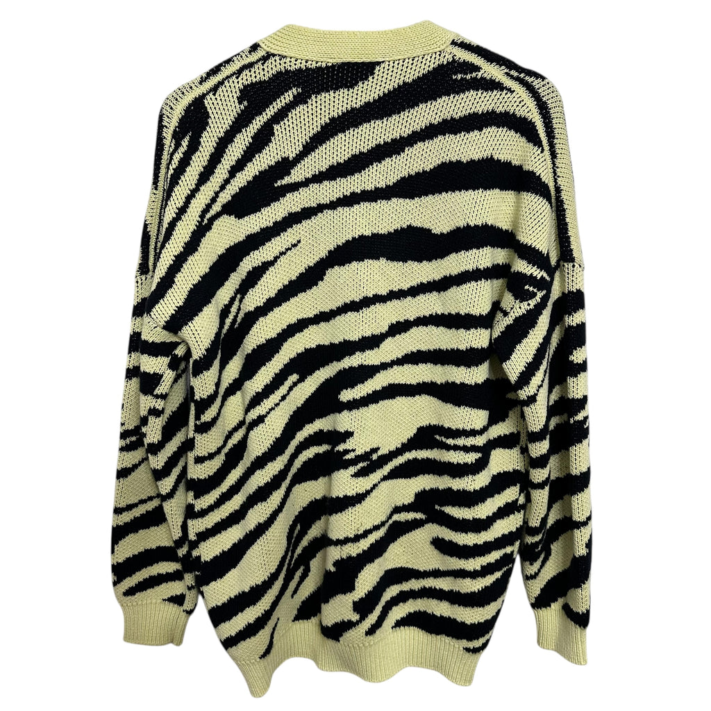 Maje Oversized Zebra Yellow Print Cardigan Size S