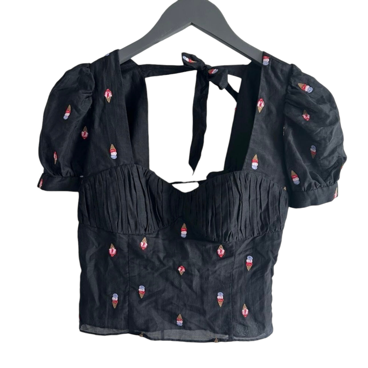 Fleur Du Mal Ice Cream Embroidery Top Size XS