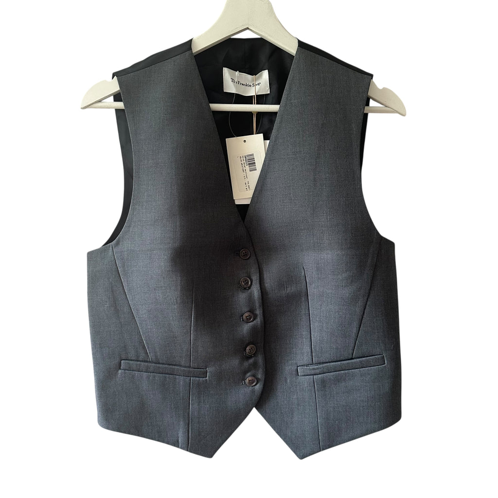 The Frankie Shop Gelso Waistcoat in Dark Grey Melange Size L