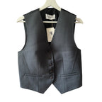 The Frankie Shop Gelso Waistcoat in Dark Grey Melange Size L