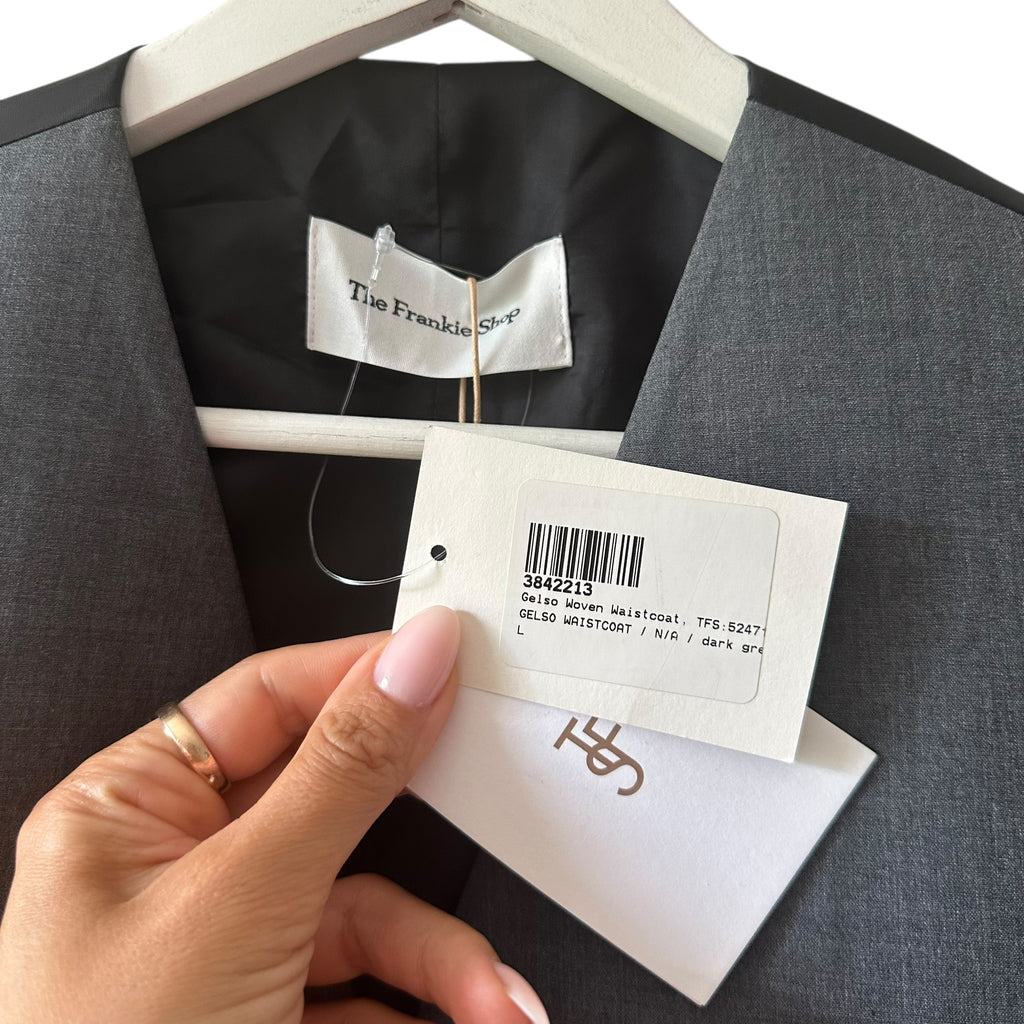 The Frankie Shop Gelso Waistcoat in Dark Grey Melange Size L