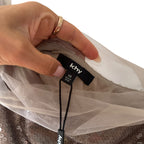 KHY Sequin One Shoulder Mini Dress Champagne Size XS