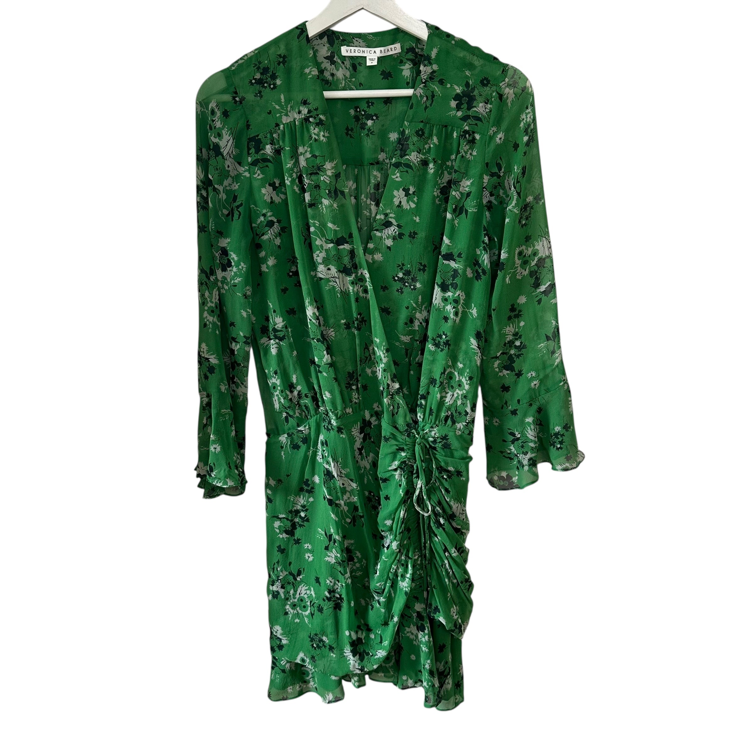 Veronica Beard Sean Dress Green Floral Size 4