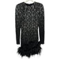 Nadine Merabi Lexi Sequined Feather Dress Size S