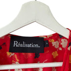 Realisation Par Teale Silk Wrap Dress Rouge Fleur Size S
