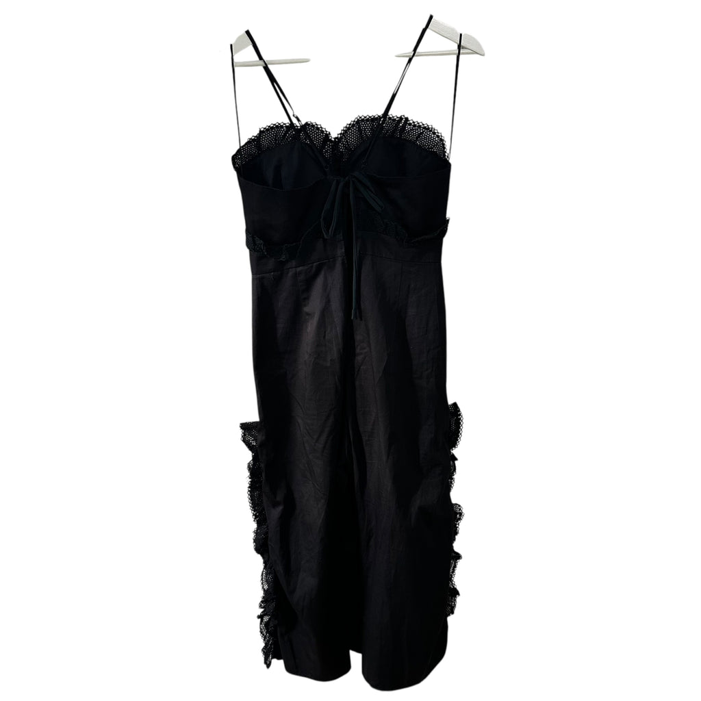 Alice Mccall At Last Embroidered Ruffle Jumpsuit Black Floral Size 4