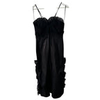 Alice Mccall At Last Embroidered Ruffle Jumpsuit Black Floral Size 4