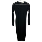Fleur Du Mal Mesh Long Sleeve Midi Dress Size S