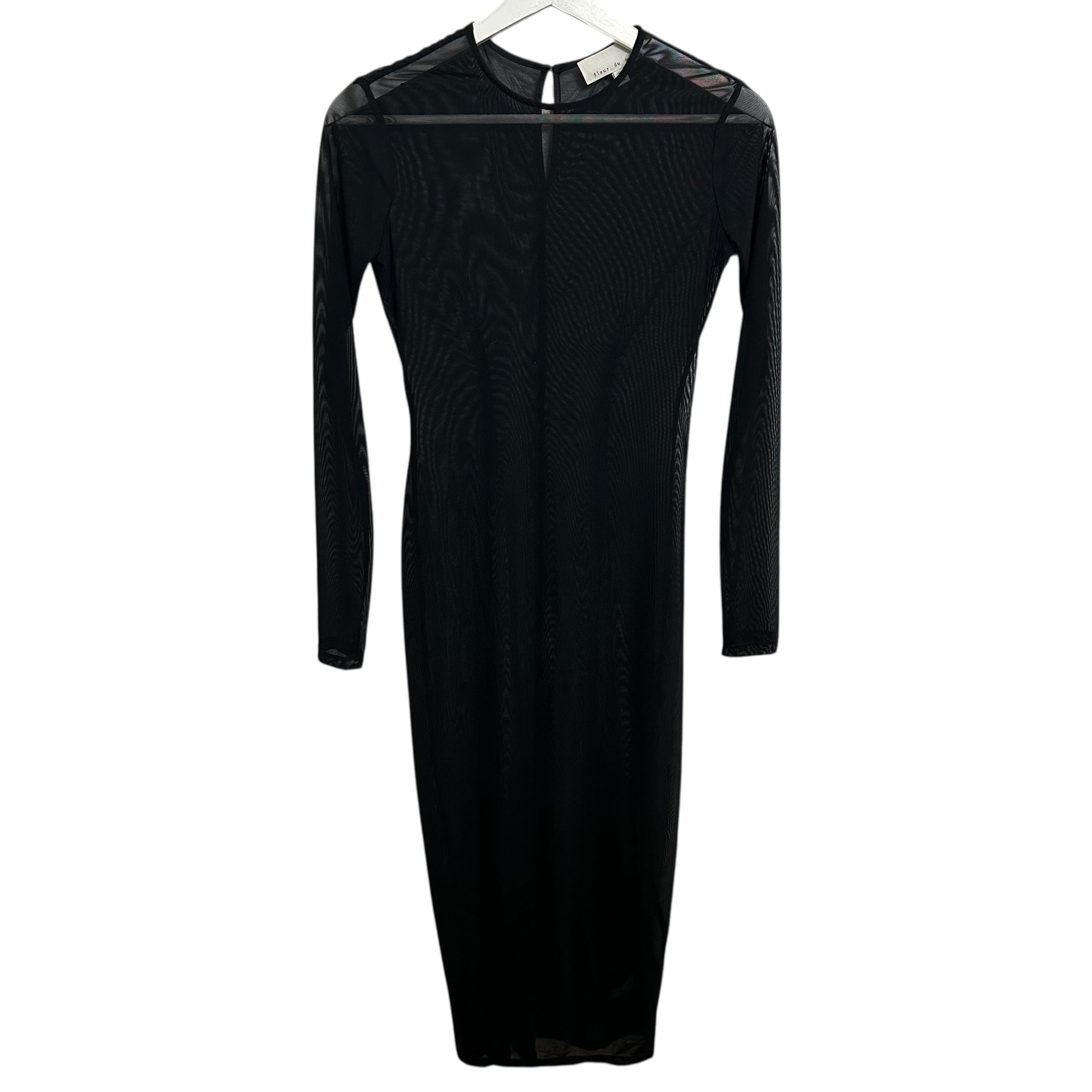 Fleur Du Mal Mesh Long Sleeve Midi Dress Size S