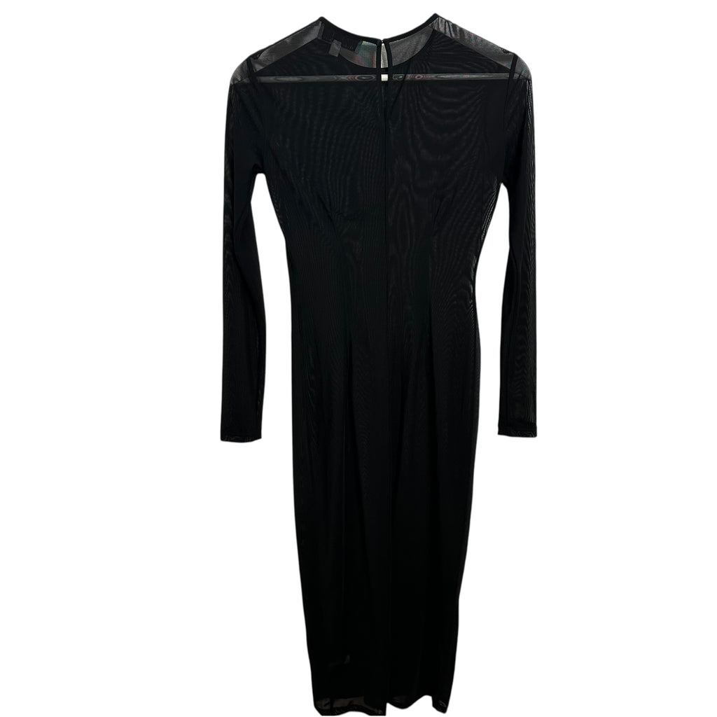 Fleur Du Mal Mesh Long Sleeve Midi Dress Size S