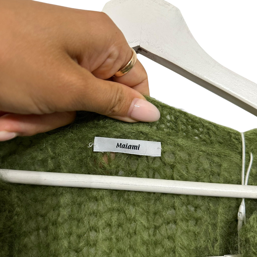 Maiami Delicate Brioche Cardigan Khaki Size S/M