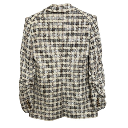 Veronica Beard Martel Dickey Checked Oversized Tweed Blazer Size 4