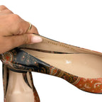 Gianvito Rossi For Etro Gianvito 85 Printed Point-toe Flats Size EU 36