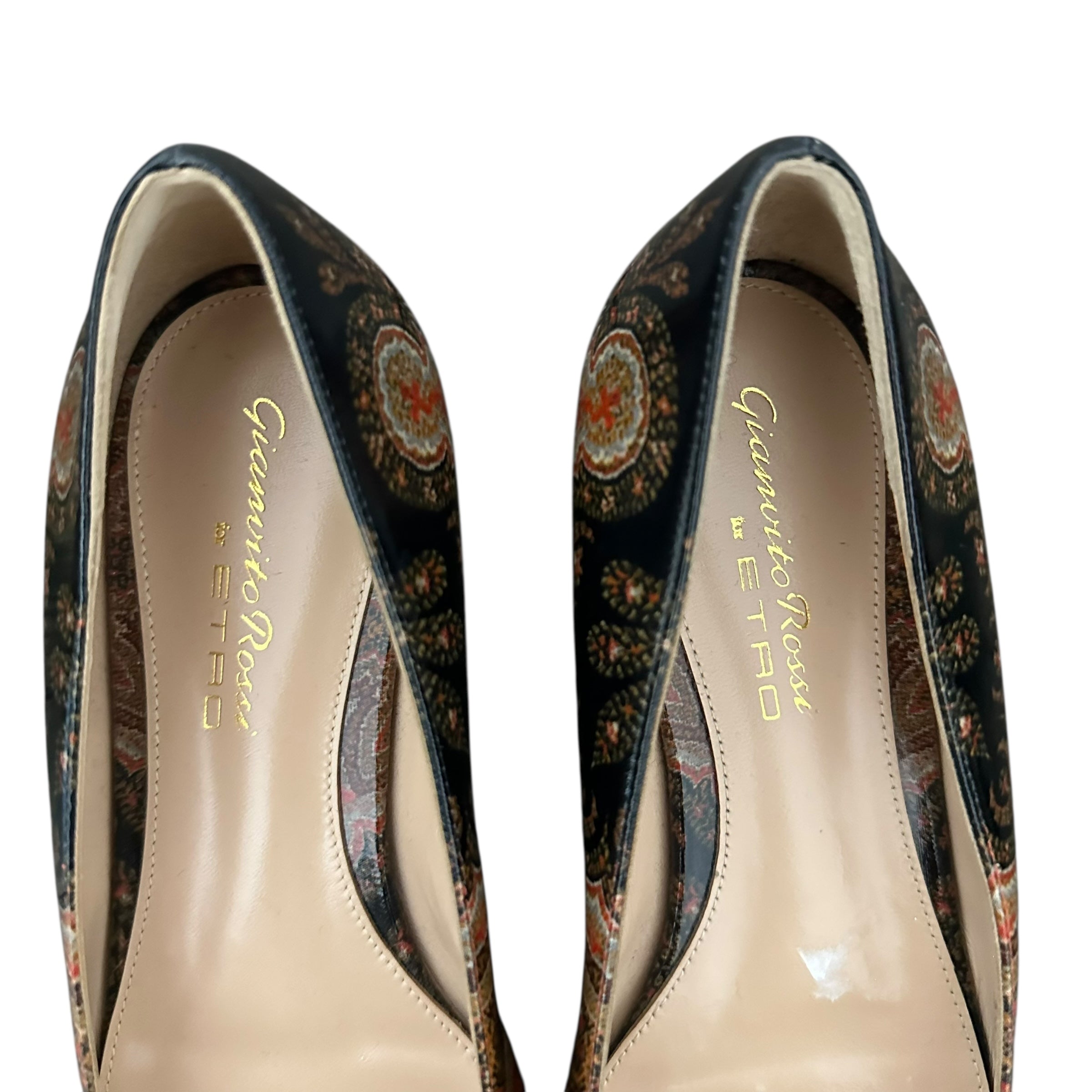 Gianvito Rossi For Etro Gianvito 85 Printed Point-toe Flats Size EU 36