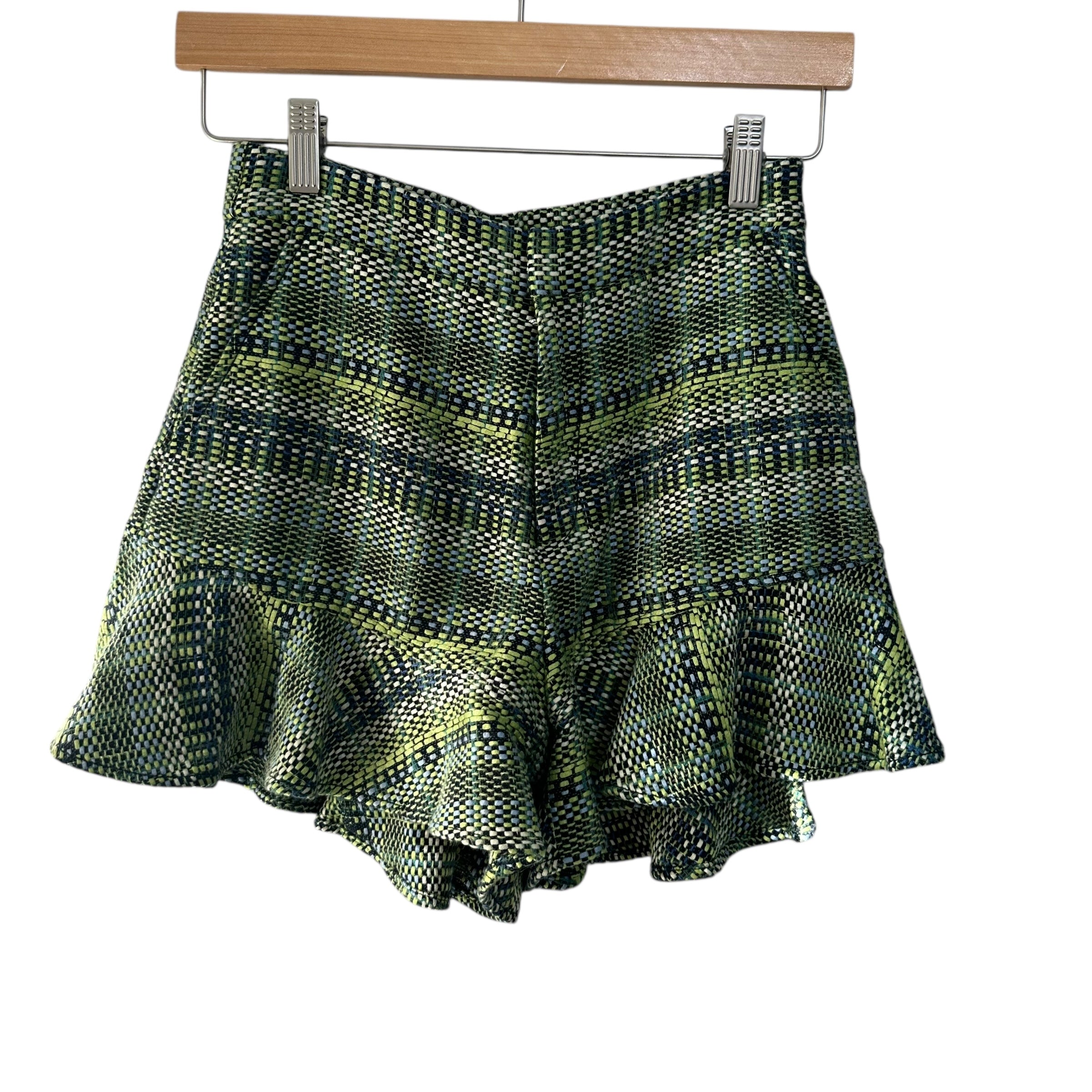 CINQ À SEPT Lexie Boxweave High Waist Shorts In Oasis Multi Size 2